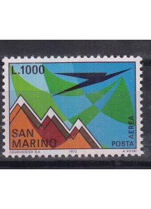 1972  San Marino Aereo e Monte Titano 1 Valore nuovo Sassone A150